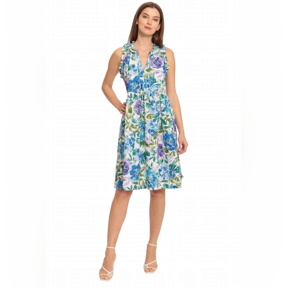 NWOT Maggy London - Kayla Ruffled Accents Trapeze Dress